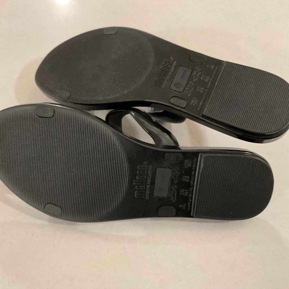 MELISSA Wind Sandals Black PVC Vegan Size 8 NEW - Picture 3 of 6